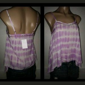 CLOUDCHASER CLOUD CHASER STRIPED TIE DYE PURP TANK